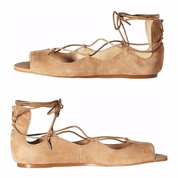 Sam Edelman Barbara Ballet Flat Lace Up Sz 6.5 - Picture 1 of 5